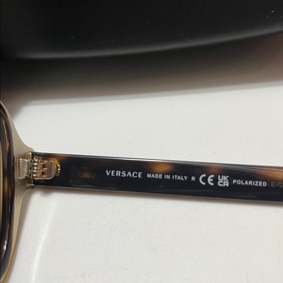 Versace Tortoise Shell Aviator Brown Gold Sunglasses - Picture 3 of 9